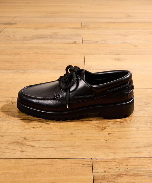 Tomo & Co(トモアンドシーオー)の「Tomo&Co トモアンドシーオー / FAT LACE DECK SHOES ベジタブルタンニンレザーファットレースデッキシューズ / TMTKS-S-0063(モカシン/デッキシューズ・メンズ・ブラウン/ブラック・27cm/26cm/25cm)」の9枚目の写真
