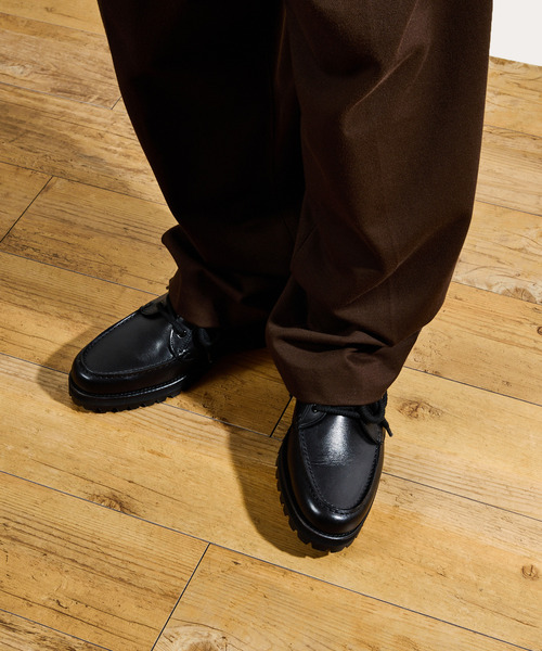 Tomo & Co(トモアンドシーオー)の「Tomo&Co トモアンドシーオー / FAT LACE DECK SHOES ベジタブルタンニンレザーファットレースデッキシューズ / TMTKS-S-0063(モカシン/デッキシューズ・メンズ・ブラウン/ブラック・27cm/26cm/25cm)」の17枚目の写真