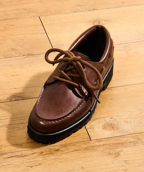 Tomo & Co(トモアンドシーオー)の「Tomo&Co トモアンドシーオー / FAT LACE DECK SHOES ベジタブルタンニンレザーファットレースデッキシューズ / TMTKS-S-0063(モカシン/デッキシューズ・メンズ・ブラウン/ブラック・27cm/26cm/25cm)」の21枚目の写真