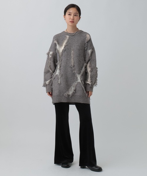 LEPSIM（レプシィム）の「フリンジニットチュニック　596398（ニット/セーター・レディース・レッド/ベージュ/ブラウン/グレー・FREE）」の8枚目の写真