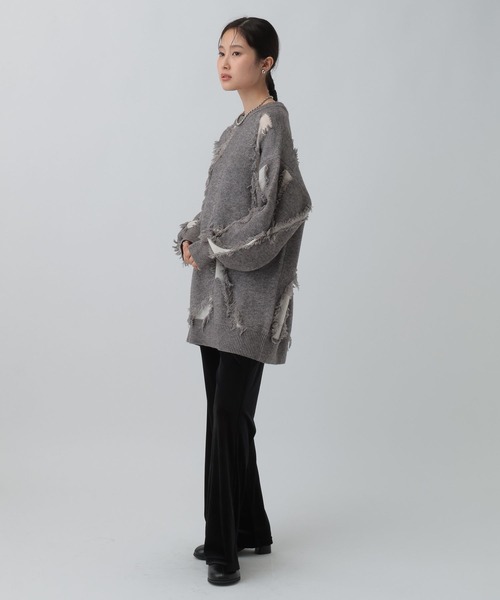 LEPSIM（レプシィム）の「フリンジニットチュニック　596398（ニット/セーター・レディース・レッド/ベージュ/ブラウン/グレー・FREE）」の10枚目の写真