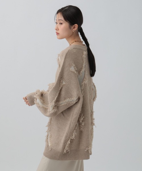 LEPSIM（レプシィム）の「フリンジニットチュニック　596398（ニット/セーター・レディース・レッド/ベージュ/ブラウン/グレー・FREE）」の13枚目の写真