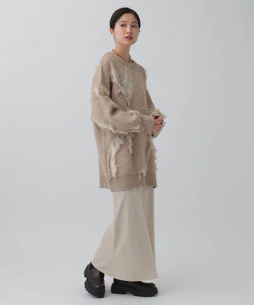 LEPSIM（レプシィム）の「フリンジニットチュニック　596398（ニット/セーター・レディース・レッド/ベージュ/ブラウン/グレー・FREE）」の14枚目の写真