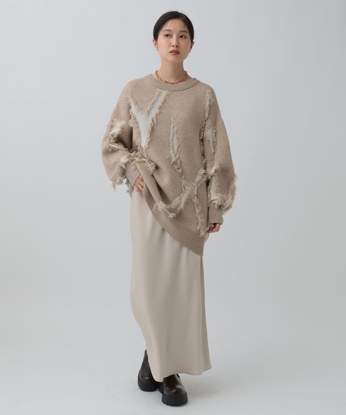 LEPSIM（レプシィム）の「フリンジニットチュニック　596398（ニット/セーター・レディース・レッド/ベージュ/ブラウン/グレー・FREE）」の15枚目の写真