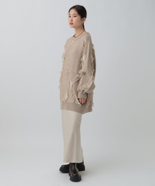 LEPSIM（レプシィム）の「フリンジニットチュニック　596398（ニット/セーター・レディース・レッド/ベージュ/ブラウン/グレー・FREE）」の16枚目の写真