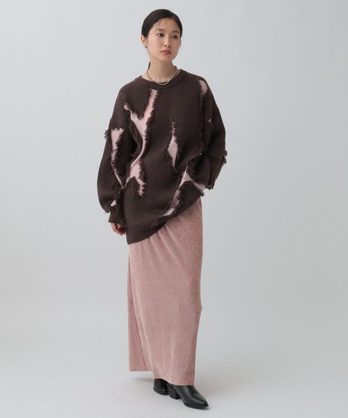 LEPSIM（レプシィム）の「フリンジニットチュニック　596398（ニット/セーター・レディース・レッド/ベージュ/ブラウン/グレー・FREE）」の21枚目の写真