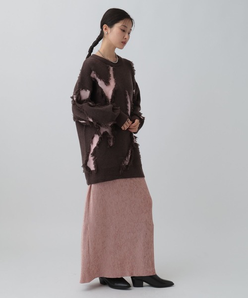 LEPSIM（レプシィム）の「フリンジニットチュニック　596398（ニット/セーター・レディース・レッド/ベージュ/ブラウン/グレー・FREE）」の22枚目の写真