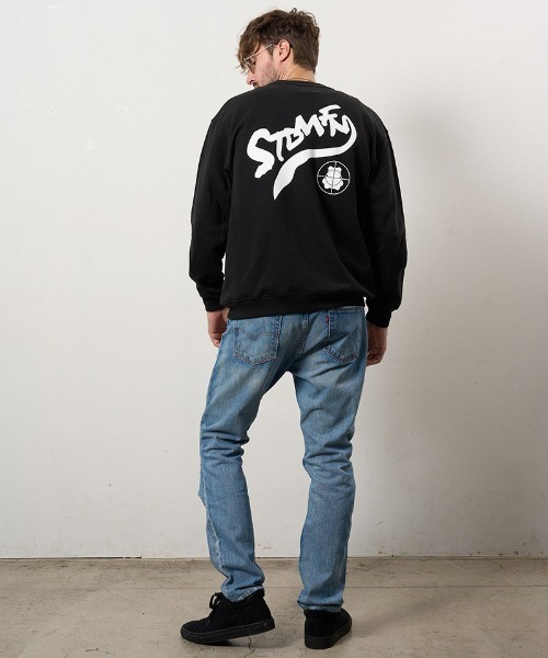 STUD MUFFIN（スタッドマフィン）の「msw1807-オーセンティックパイル ウェービーロゴ スマイルスエットシャツ(614-02856)（スウェット・メンズ・イエロー/ホワイト/ブラック/チャコールグレー・2/3/4）」の9枚目の写真