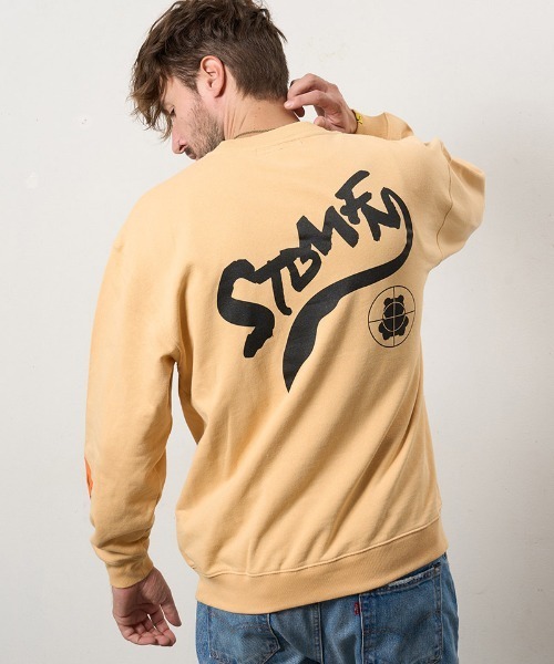 STUD MUFFIN（スタッドマフィン）の「msw1807-オーセンティックパイル ウェービーロゴ スマイルスエットシャツ(614-02856)（スウェット・メンズ・イエロー/ホワイト/ブラック/チャコールグレー・2/3/4）」の14枚目の写真