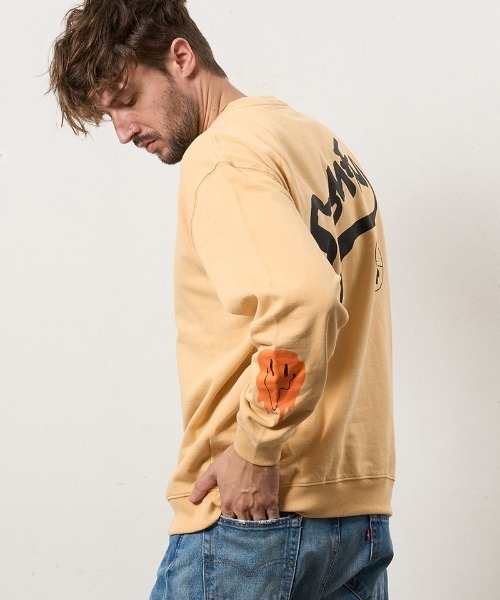 STUD MUFFIN（スタッドマフィン）の「msw1807-オーセンティックパイル ウェービーロゴ スマイルスエットシャツ(614-02856)（スウェット・メンズ・イエロー/ホワイト/ブラック/チャコールグレー・2/3/4）」の15枚目の写真