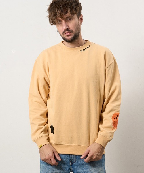 STUD MUFFIN（スタッドマフィン）の「msw1807-オーセンティックパイル ウェービーロゴ スマイルスエットシャツ(614-02856)（スウェット・メンズ・イエロー/ホワイト/ブラック/チャコールグレー・2/3/4）」の16枚目の写真