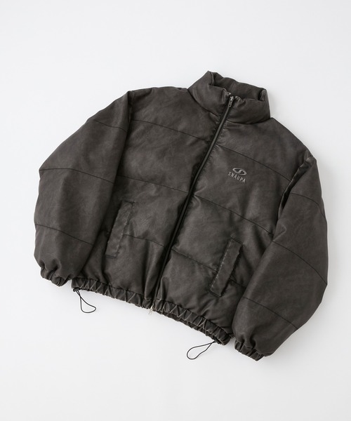 Snap club】ヴィンテージ加工ビッグスタンドダブルジップ中綿