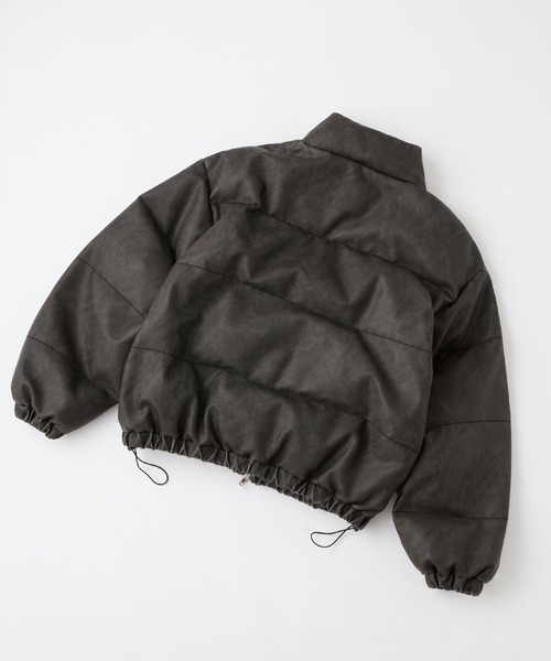 美品！Snap club スナップクラブ　ダウンジャケット　レザー　ブラック　M Snap club（スナップクラブ）の「【Snap club】 ビッグシルエット