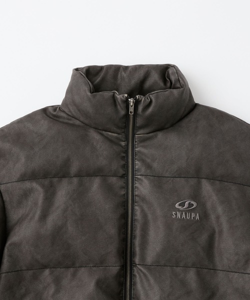 Snap club】ヴィンテージ加工ビッグスタンドダブルジップ中綿