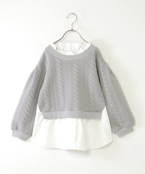 ikka（イッカ）の「フクレジャカード襟フリルシャツレイヤープルオーバー（120~160cm）（シャツ/ブラウス・キッズ・ブルー/ベージュ・120/130/140/150/160）」の10枚目の写真