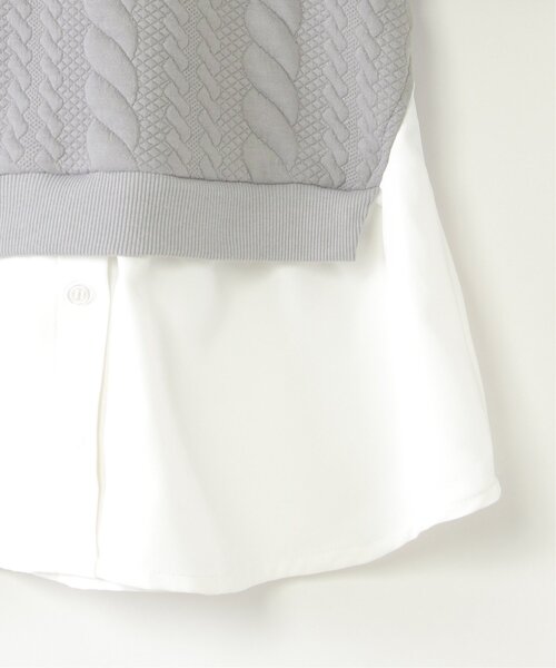 ikka（イッカ）の「フクレジャカード襟フリルシャツレイヤープルオーバー（120~160cm）（シャツ/ブラウス・キッズ・ブルー/ベージュ・120/130/140/150/160）」の14枚目の写真