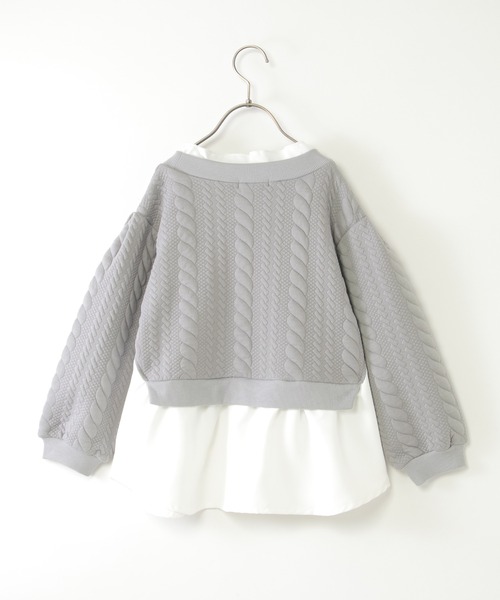 ikka（イッカ）の「フクレジャカード襟フリルシャツレイヤープルオーバー（120~160cm）（シャツ/ブラウス・キッズ・ブルー/ベージュ・120/130/140/150/160）」の4枚目の写真