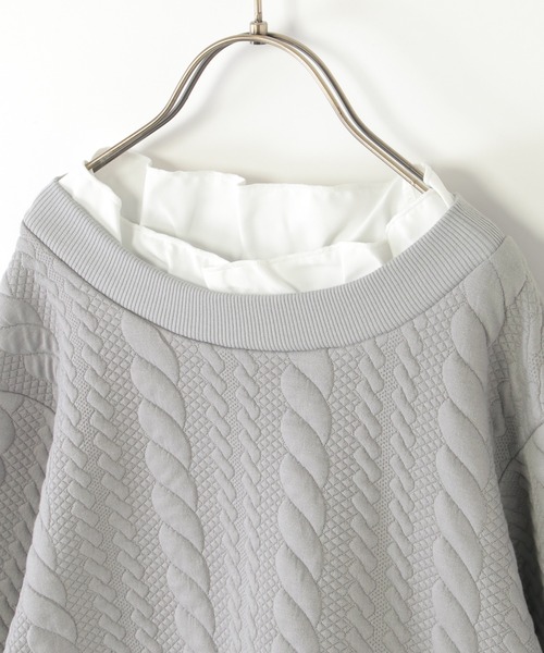 ikka（イッカ）の「フクレジャカード襟フリルシャツレイヤープルオーバー（120~160cm）（シャツ/ブラウス・キッズ・ブルー/ベージュ・120/130/140/150/160）」の5枚目の写真