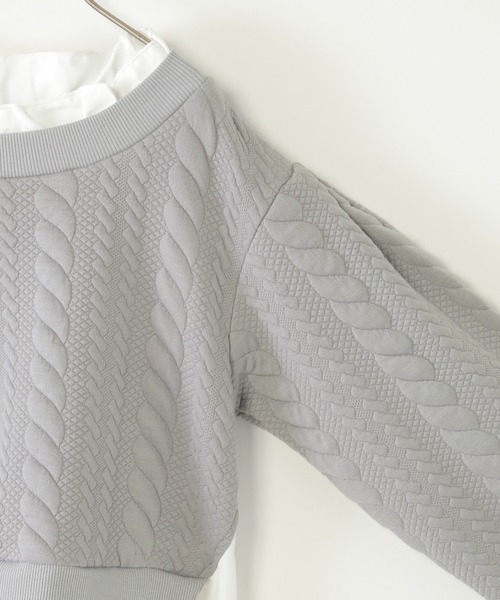 ikka（イッカ）の「フクレジャカード襟フリルシャツレイヤープルオーバー（120~160cm）（シャツ/ブラウス・キッズ・ブルー/ベージュ・120/130/140/150/160）」の6枚目の写真