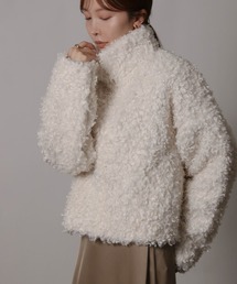 Social GIRL（ソーシャルガール）の「スタンドカラー ジップアップ プードルファー ボアブルゾン ショートコート（ダウンジャケット/コート）」