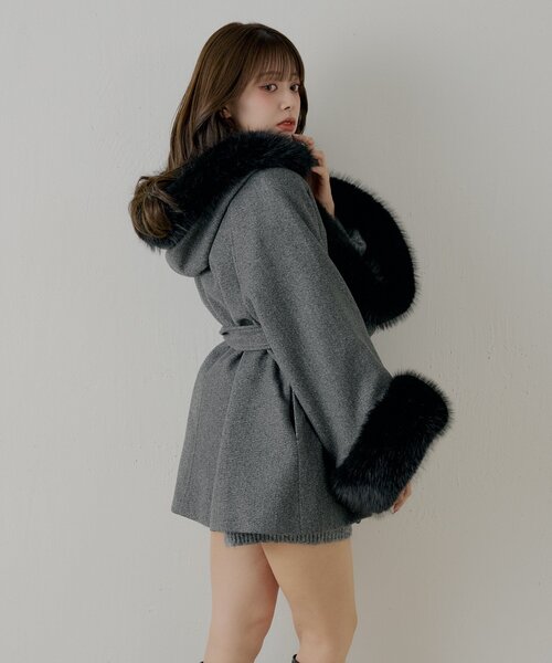 新色追加】ファー襟ケープコート（ポンチョ）｜Chico（チコ）の