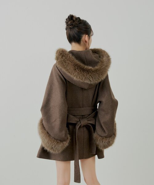 4色展開】ファー襟ケープコート（ポンチョ）｜Chico（チコ）の