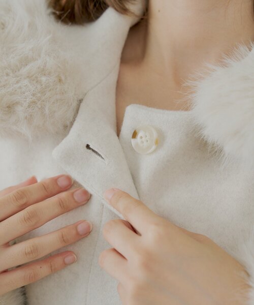 セール】【4色展開】ファー襟ケープコート（ポンチョ）｜Chico（チコ