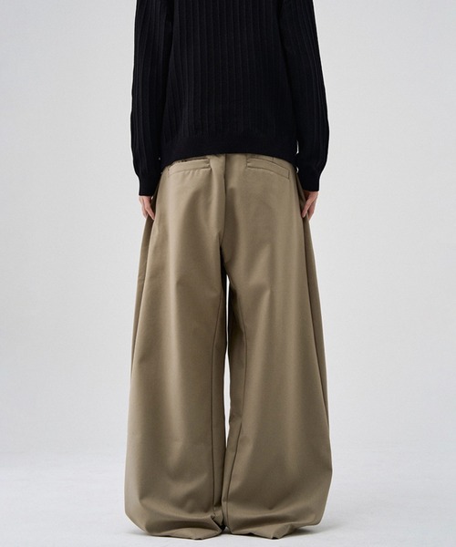 WESTBOY（ウエストボーイ）の「ルーズシルエット ワイドスラックス WO25W3PT01【WB ORIGINALS】【2025AW】（スラックス・メンズ・ベージュ/ブラック・XL/M/L）」の8枚目の写真