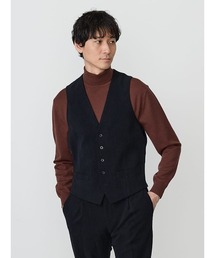 TRANS CONTINENTS | TRANS CONTINETNS コーデュロイセットアップ ジャージトリコット ベスト ブラック/ブルー/ネイビー(スーツベスト)