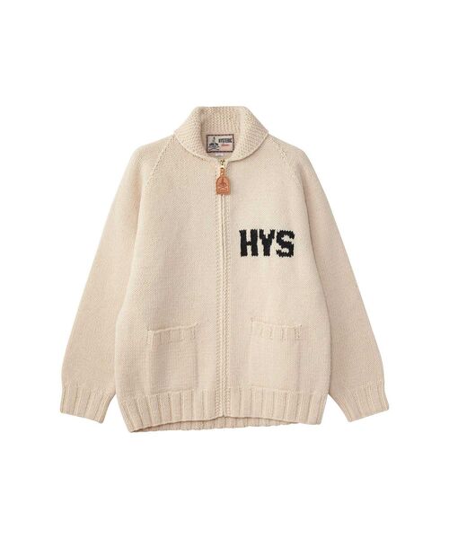 HYSTERIC GLAMOUR（ヒステリックグラマー）の「VIXEN GIRL編込 カウチン（カーディガン/ボレロ・メンズ・ホワイト/ブラック・SMALL/MEDIUM/LARGE）」の3枚目の写真