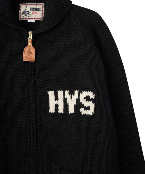 HYSTERIC GLAMOUR（ヒステリックグラマー）の「VIXEN GIRL編込 カウチン（カーディガン/ボレロ・メンズ・ホワイト/ブラック・SMALL/MEDIUM/LARGE）」の6枚目の写真