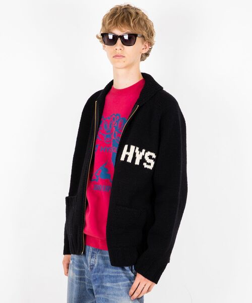 HYSTERIC GLAMOUR（ヒステリックグラマー）の「VIXEN GIRL編込 カウチン（カーディガン/ボレロ・メンズ・ホワイト/ブラック・SMALL/MEDIUM/LARGE）」の8枚目の写真