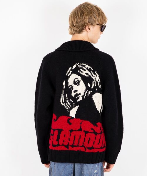 HYSTERIC GLAMOUR（ヒステリックグラマー）の「VIXEN GIRL編込 カウチン（カーディガン/ボレロ・メンズ・ホワイト/ブラック・SMALL/MEDIUM/LARGE）」の9枚目の写真