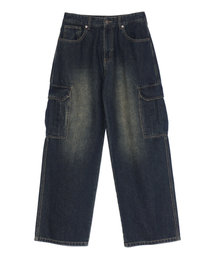 Cargo Wide Denim Pants DARK INDIGO (LP2DU388-064)