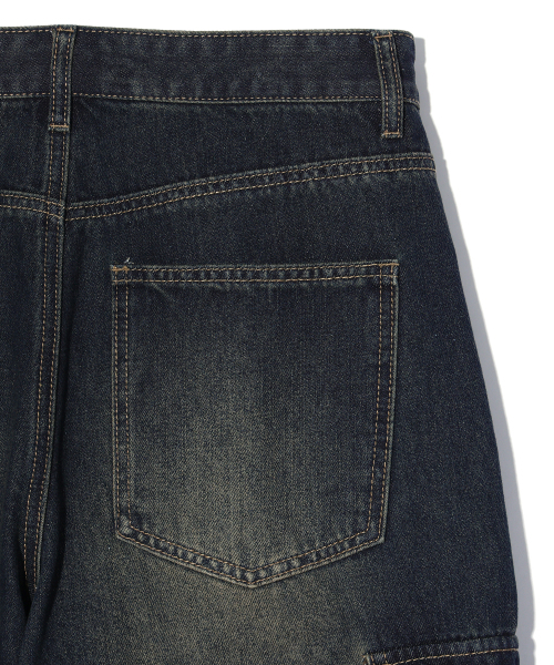 DISTN9NE(ディストナイン)の「Cargo Wide Denim Pants DARK INDIGO (LP2DU388-064)(デニムパンツ・メンズ・その他・28/30/27/32)」の4枚目の写真