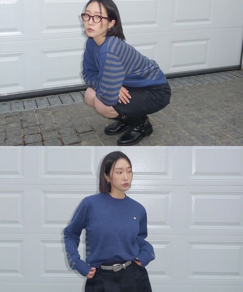PARTIMENTO WOMEN(パルティメントウィメン)の「コントラストストライプニットクルーネック_ネイビー(ニット/セーター・レディース・その他・SMALL/MEDIUM)」の16枚目の写真
