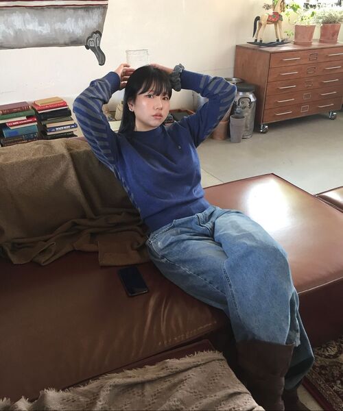 PARTIMENTO WOMEN(パルティメントウィメン)の「コントラストストライプニットクルーネック_ネイビー(ニット/セーター・レディース・その他・SMALL/MEDIUM)」の21枚目の写真