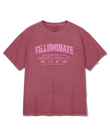 FILLUMINATE（フィルミネイト）の「Damage Graphic Pigment T-shirt-Wine（Tシャツ/カットソー）」
