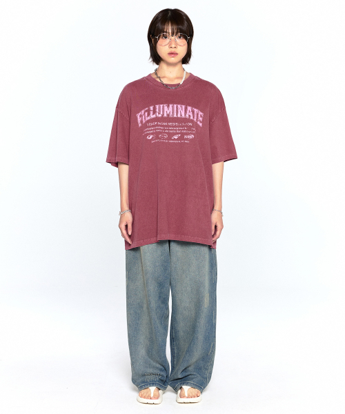 F.ILLUMINATE（フィルミネイト）の「デミッジグラフィックピグメントTシャツ-ワイン（Tシャツ/カットソー・レディース・その他・MEDIUM/LARGE/SMALL）」の4枚目の写真