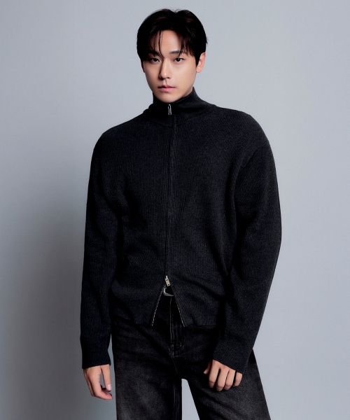 MUSINSA PLACESTUDIO ハイネックプルゾンジップアップジャケット High neck zip-up short blouson/ハイネックジップアップショート