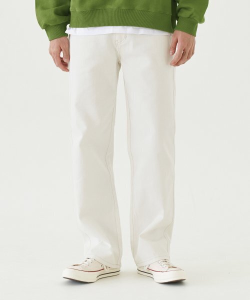 TOFFEE（トフィー）の「GL ワイドデニムパンツ (アイボリー)（デニムパンツ・メンズ・その他・SMALL/MEDIUM/LARGE/X-LARGE/X-SMALL）」の2枚目の写真
