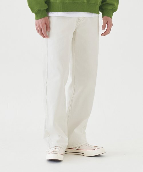 TOFFEE（トフィー）の「GL ワイドデニムパンツ (アイボリー)（デニムパンツ・メンズ・その他・SMALL/MEDIUM/LARGE/X-LARGE/X-SMALL）」の3枚目の写真
