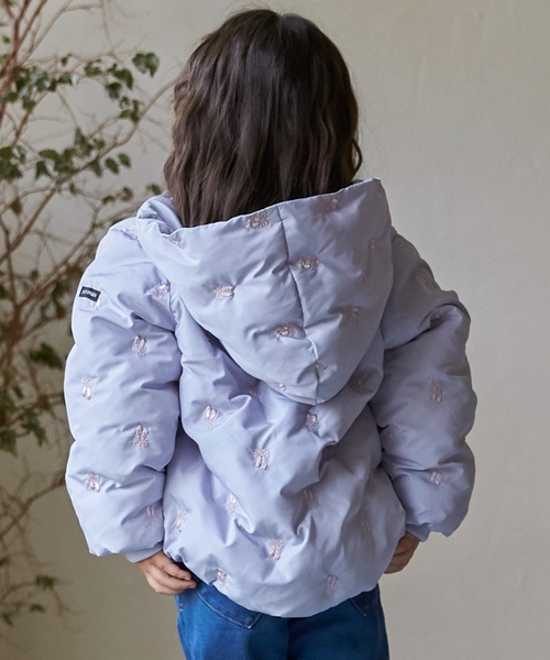 petit main（プティマイン）の「【リンク/洗える】刺しゅう中綿ジャケット（ブルゾン・キッズ・ライトピンク/アイボリー/ブルーグレー・110cm/120cm/130cm/90cm/100cm/80ｃｍ）」の4枚目の写真