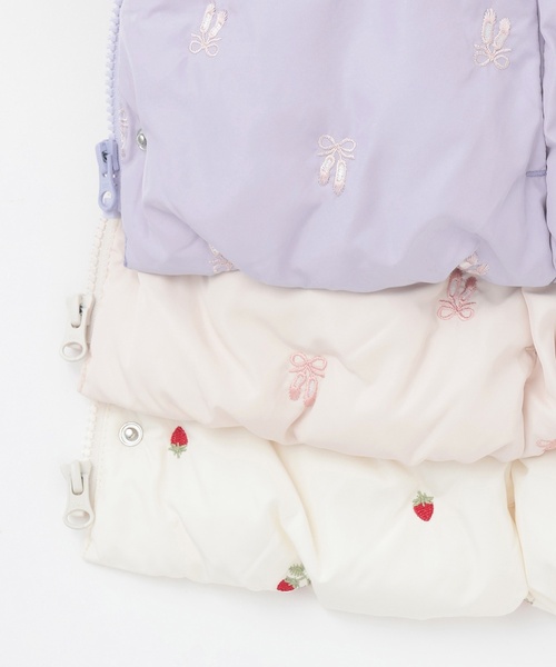 petit main（プティマイン）の「【リンク/洗える】刺しゅう中綿ジャケット（ブルゾン・キッズ・ライトピンク/アイボリー/ブルーグレー・110cm/120cm/130cm/90cm/100cm/80ｃｍ）」の21枚目の写真