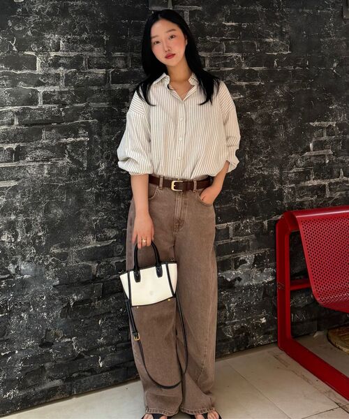 SIYAZU（シヤジュ）の「SIJN6087 アルコカーブドデニム_Vintage brown（デニムパンツ・レディース・ブラウン・LARGE/SMALL/MEDIUM）」の9枚目の写真