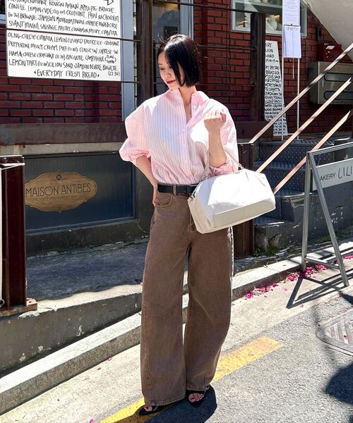 SIYAZU（シヤジュ）の「SIJN6087 アルコカーブドデニム_Vintage brown（デニムパンツ・レディース・ブラウン・LARGE/SMALL/MEDIUM）」の11枚目の写真