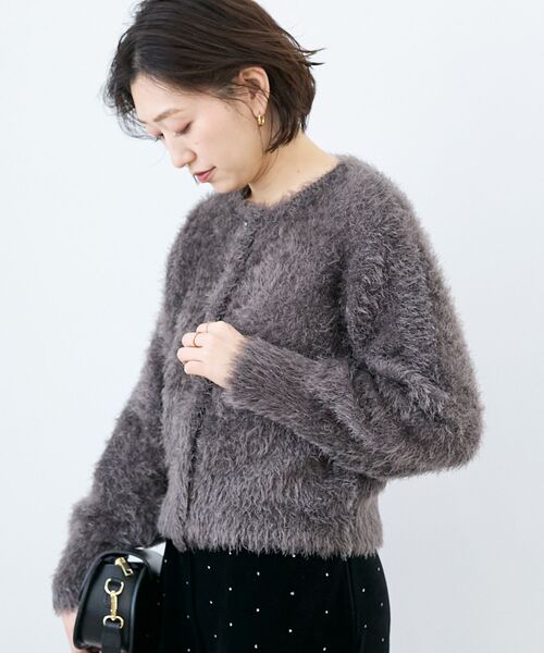 le.coeur blanc(ルクールブラン)の「《WEB限定アイテム》ソフトシャギーカーディガン(カーディガン/ボレロ・レディース・チャコールグレー/ブルー/アイボリー・38)」の18枚目の写真