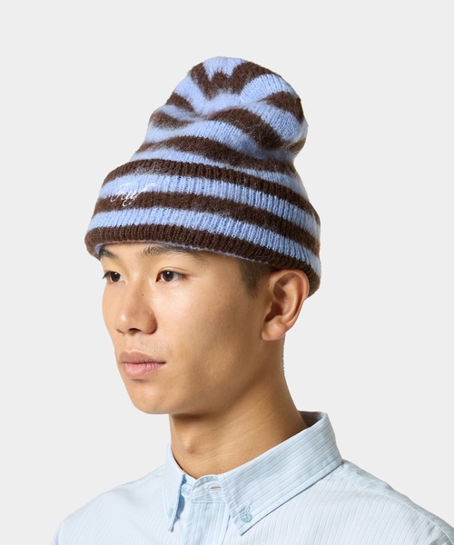 HUF（ハフ）の「THE CROWN SHAGGY BEANIE（ニットキャップ/ビーニー・メンズ・ブラック/ライトブルー・O/S）」の4枚目の写真