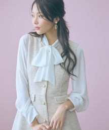 marun（マルン）の「＜大きいサイズ＞ツイード調ジレチュニック marun（その他トップス）」