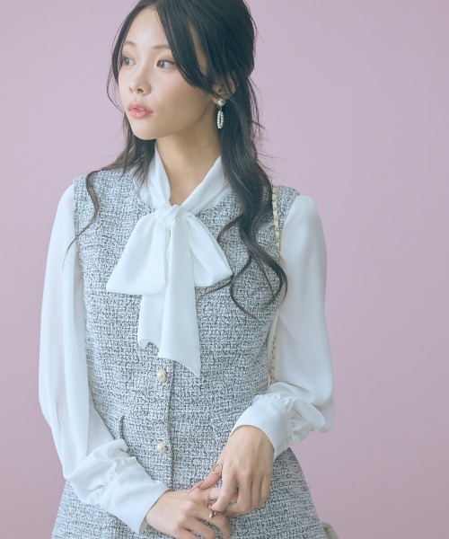 marun（マルン）の「＜大きいサイズ＞ツイード調ジレチュニック marun（その他トップス・レディース・ブラック/ベージュ・L/LL/3L/4L/5L）」の21枚目の写真